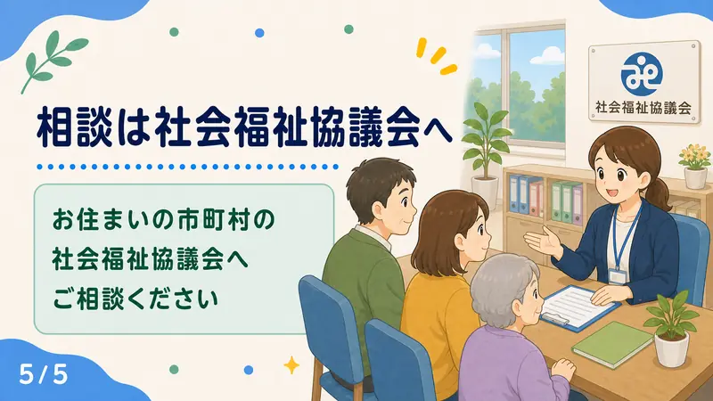 スライド5: 相談は社会福祉協議会へ
